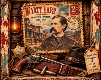 Frontier Lawman Wyatt Earp Portrait Canvas