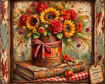 Sunflowers and Roses Canvas
