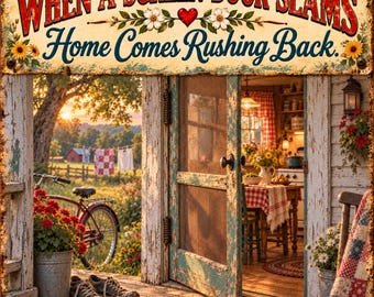 When a Screen Door Slams Home Comes Rushing Back matte canvas