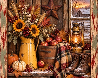 Autumn Harvest Still Life Matte Canvas