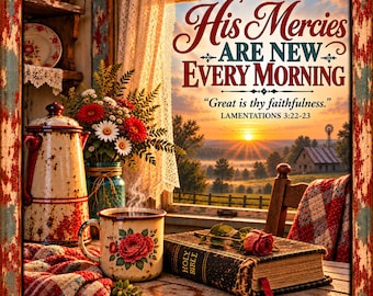 His Mercies Are New Every Morning Canvas | Christian Wall Art