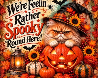 Double Sided Outdoor Pillow | Spooky Pumpkin Cow Cat Halloween Porch Decor