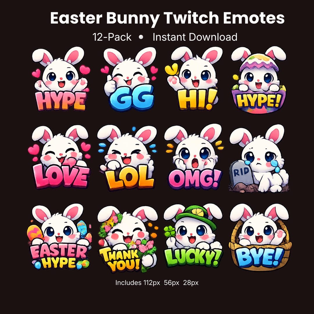 Spring Emotes Easter Bunny Twitch Emotes | Spring Stream Pack (digital Download) - Etsy