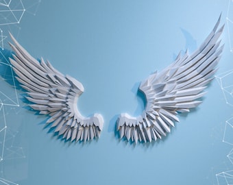 Alas de ángel en papel, plantilla digital, descarga en PDF, gurko, trofeo, 3D Low Poly, pepakura, origami DIY, decoración de papel para fiestas, regalo DIY