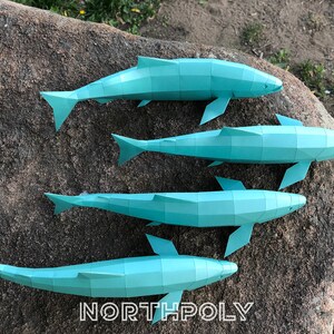 Salmon Papercraft, Fish, Digital Template, PDF Download, Gurko, 3D Low ...