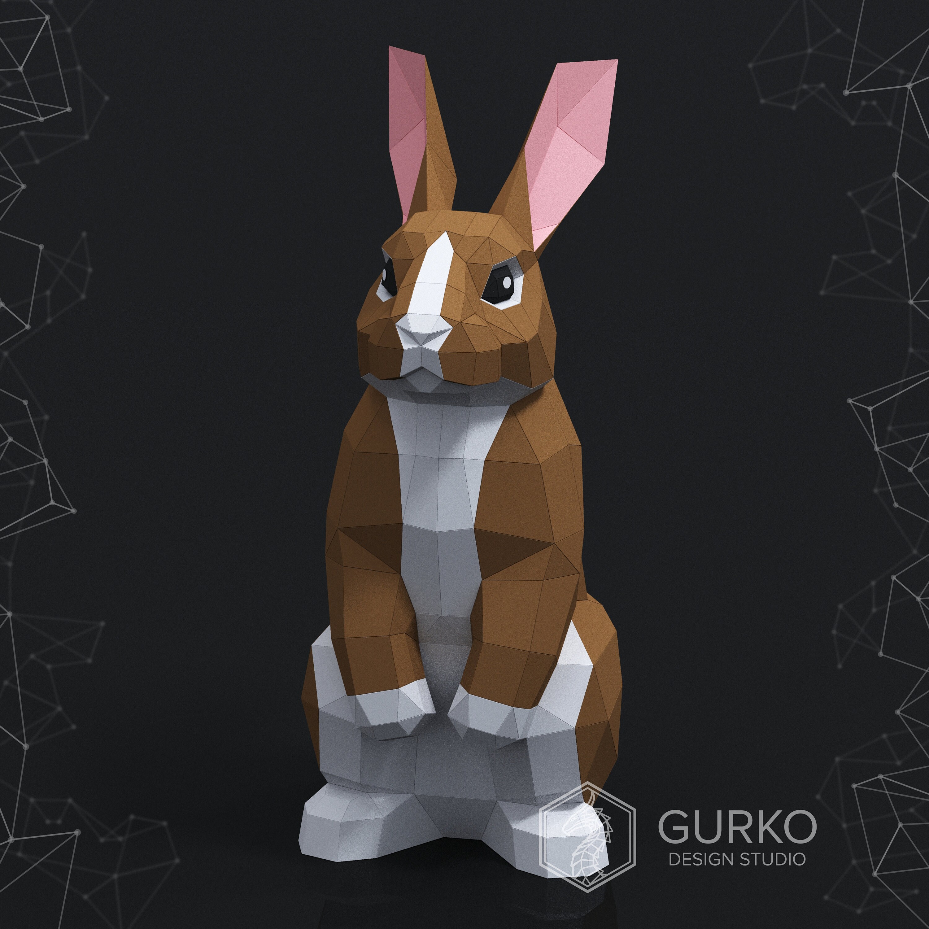 Dead Rabbit Papercraft Standing Rabbit (1900 Mm) Papercraft, Digital Template, PDF Download ...