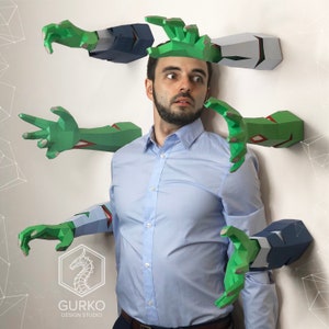 Zombie Hands Papercraft, Digital Template, PDF Download, Gurko, 3D Low Poly, Pepakura, DIY Origami Sculpture, Paper Decor, DIY Gift