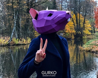 Créations artisanales de masque de rat, masque de souris, Pdf, Gurko, Pepakura, modèle, origami 3D, sculpture en papier, faible densité, créations DIY