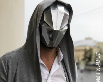 Papercraft Mask of the Future 1, Digital Template, PDF Download, Gurko, 3D Low Poly Animal Mask, DIY Origami, Pepakura, Paper Mask, Costume
