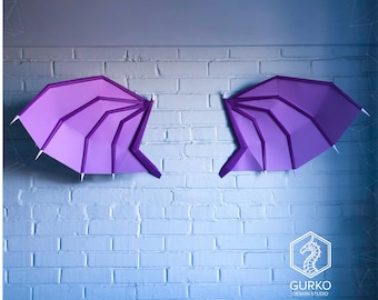 Alas de dragón en papel, plantilla digital, descarga en PDF, Gurko, 3D Low Poly, Pepakura, escultura de origami DIY, decoración de papel, regalo DIY