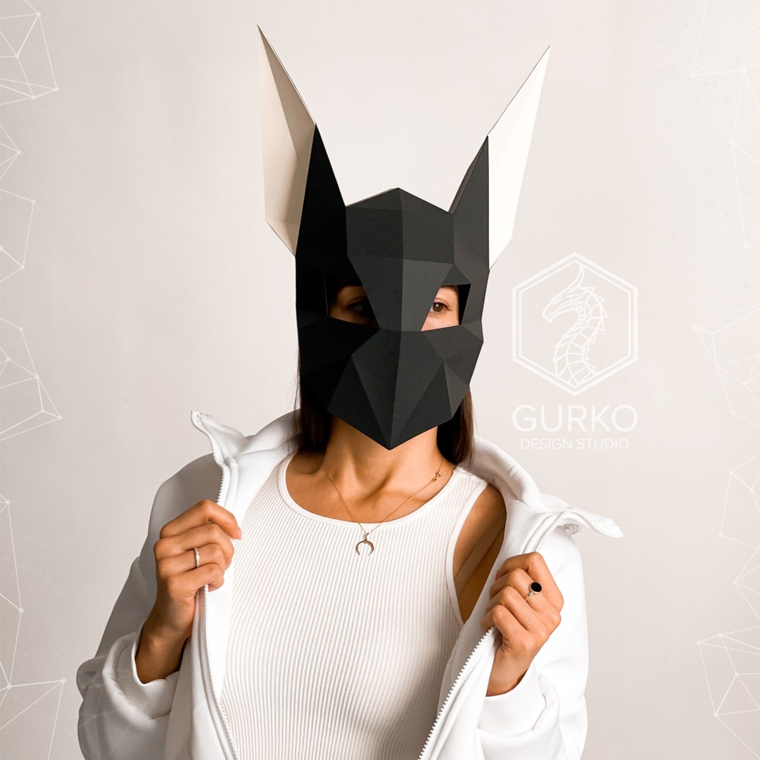 Futuristic Rabbit Mask Papercraft, Digital Template, PDF Download ...