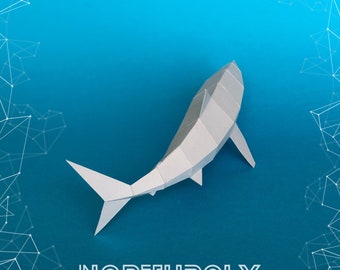 Shark Papercraft, Fish, Sea Animal, Pdf, Gurko, Pepakura, Template, 3D Origami, Paper Sculpture, Low Poly, DIY Craft