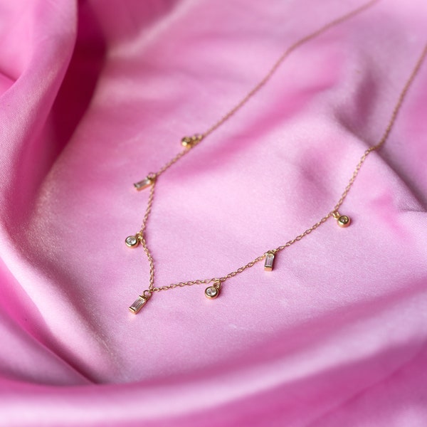 YOUR SWEETHEART Droplet Necklace, Sterling Silver, 14K Gold