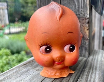 vintage doll head Creepy Halloween parts   milky eyed girl beautiful about 2 3/4  inches tall curly hair sleepy eyes