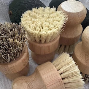 Bamboo vegetable  scrub brush, reusable, eco-friendly dish brushes Natural scrubbing handle sisal palm