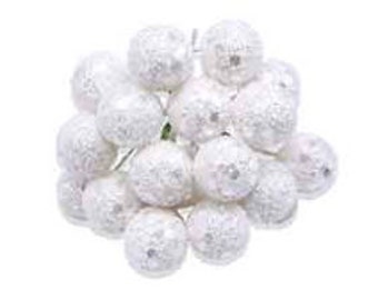 white Shabby Mini Glitter   Stamens   Artifical Flowers Small Berries Christmas Wedding Party DIY Gift Box Decorations