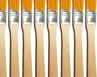 6 piece set paint brushes soft nylon  wood handle painting art supplies cleaning brush