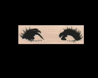 eyes looking up Rubber  stamp 19243 face woman lady eye facial body parts