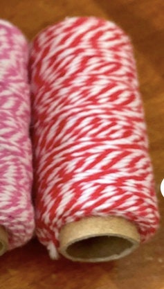 Red/white Baker's Twine 10 Yards, Red Cotton Twine 