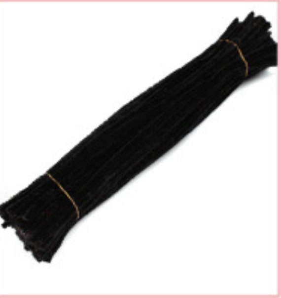 Halloween Wired Pipe Cleaners . Black Chenille STEMS for Your Shabby  Creations New Year's Craft Supplies 