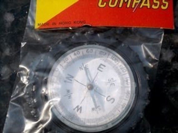 2 Vintage 1960s Plastic Toy Compass Novelty Japan 