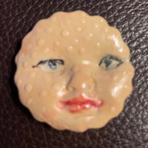 small clay face doll craft pottery child girl woman handmade  mask woman mask doll parts head mask goddess fragment 123