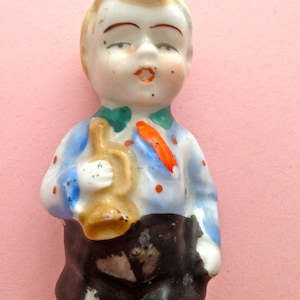 German bugle boy figurine vintage made in Japan bisque collectibles image 1