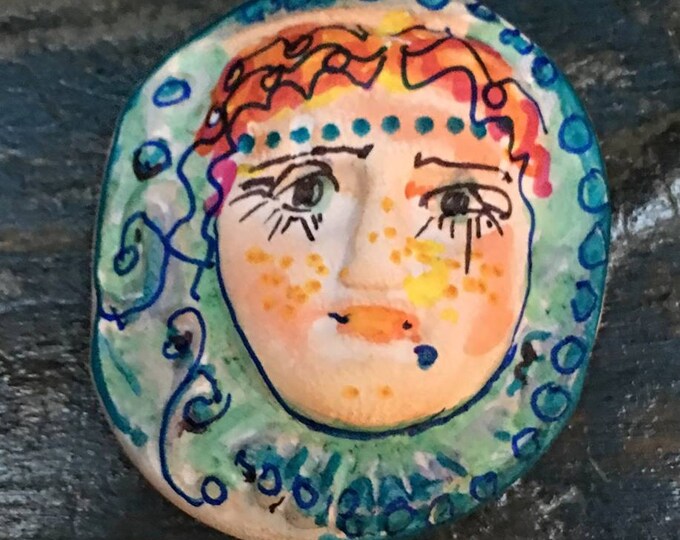 Clay Face Jewelry Craft Supplies Handmade Cabochon Red Hair Etsy