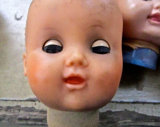 Big Rubber Doll Head Vintage Doll Head With R for Parts Shabby Etsy