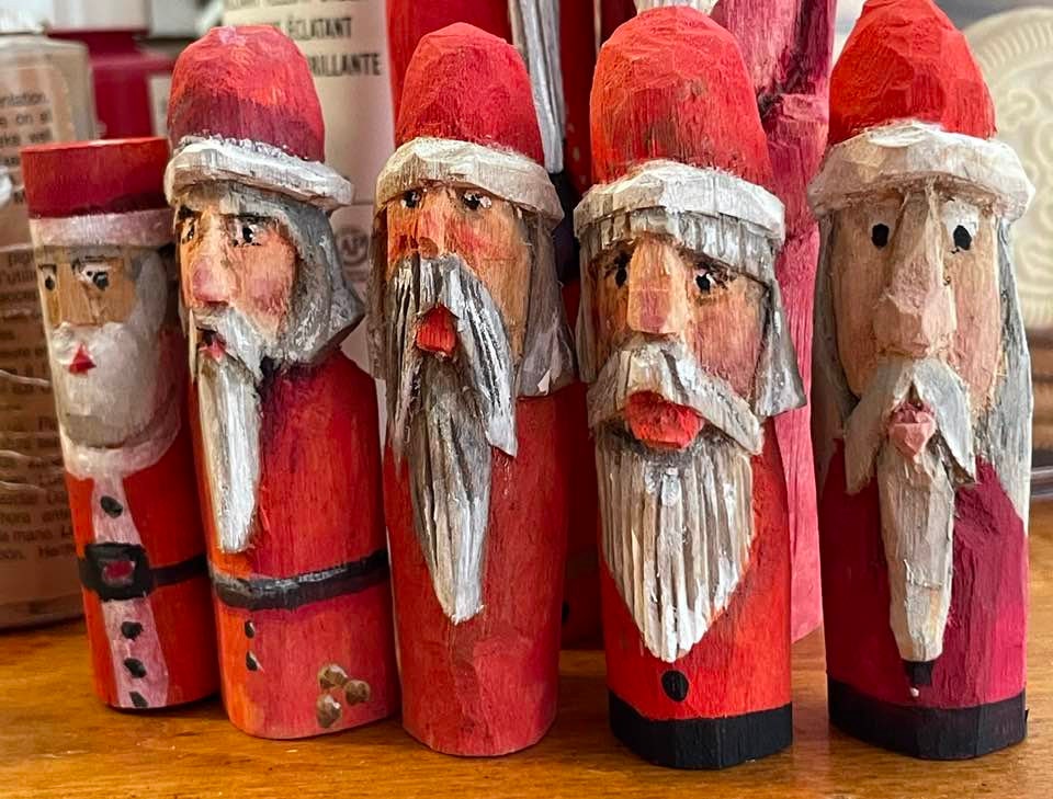 Christmas Primitive Santa Claus gift stocking stuffer wooden Christmas Primitive Santa Claus gift stocking stuffer wooden