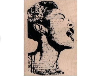 Banksy Wall Singer RUBBER STAMP, Singer Stamp, Music , Song  graffiti  Street Art  banksy. 20303