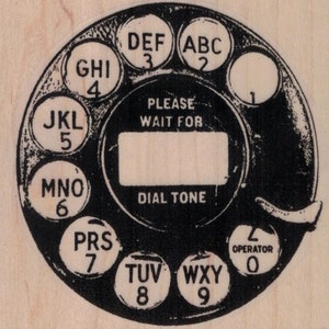 Rubber stamps Rotary Phone Dial Grunge 3 x 3 inches 20692