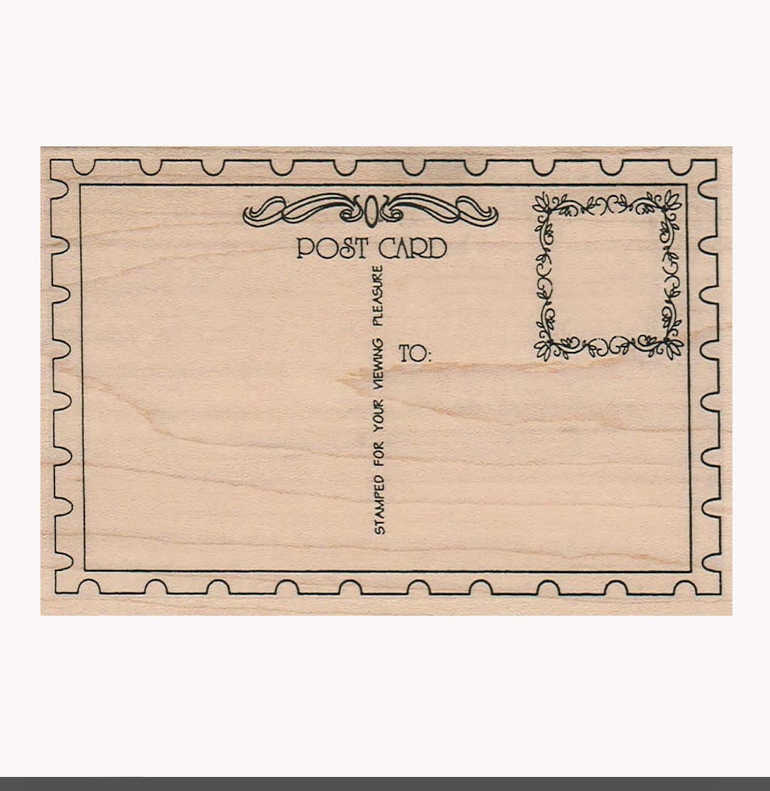 Postal Making Post Card Back RUBBER STAMP, Post Card Mixed Media, Mail Postcard Back ...