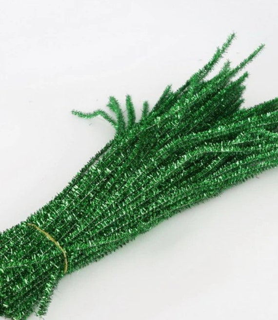 Christmas Wired Pipe Cleaners Tinsel Green. Sparkle TINSEL STEMS for Your  Shabby Creations 