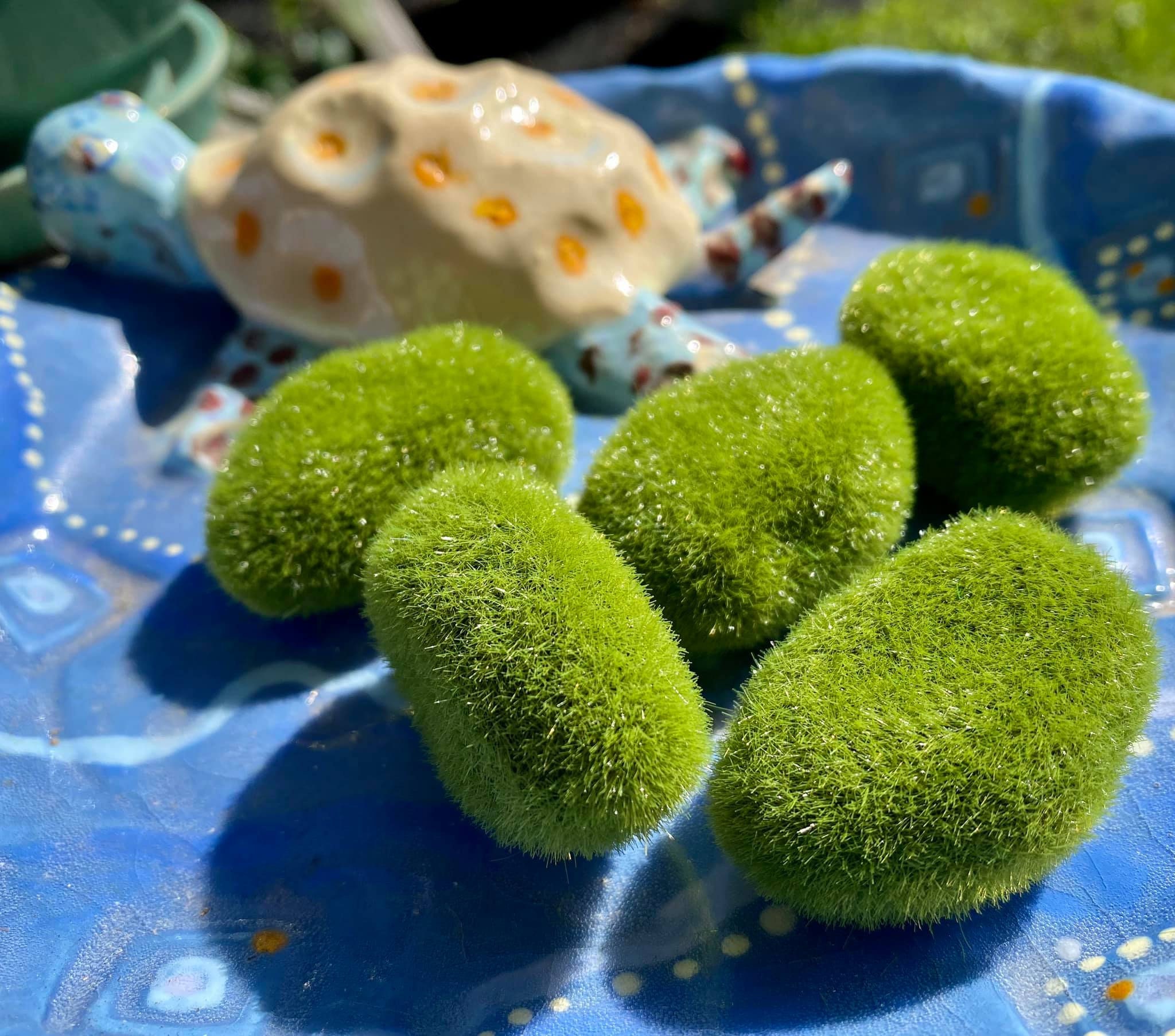 Moss Covered Faux Rocks Fairy Gardens Miniature Artificial Etsy