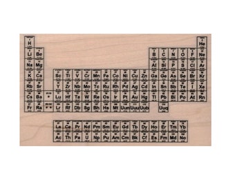 Periodic Table , RUBBER STAMP, Science Stamp, tattoo ,Scientific Stamp, 19449 Chemistry, Elemental Table, Periodic,  Elements