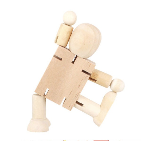 Robot wooden Doll body blank   art doll parts doll making easy doll blank posable wood and wire. will stand