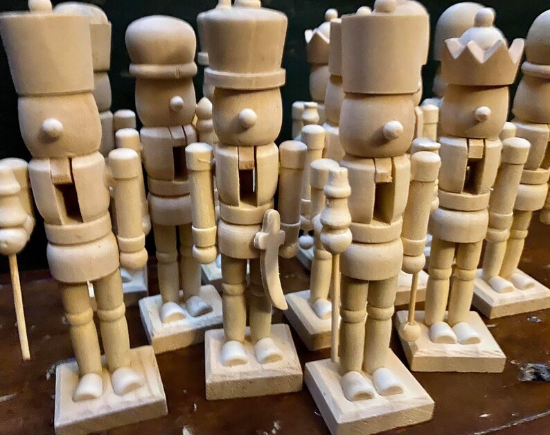 12pcs Unfinished Wooden Nutcracker Wood