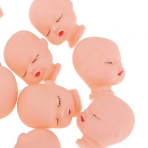 3 doll head heads plastic Red Lips Sleeping Baby Doll Heads Sculpt For Mini Keychain Baby Toy DIY Custom Body Parts image 1