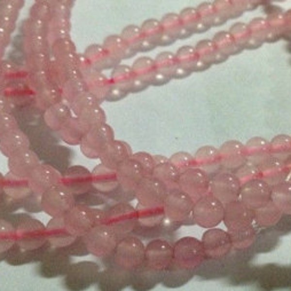 4mm pink jade    Round spacer Loose Beads Gemstone   15 inch strand   jewelry supplies  DRW550