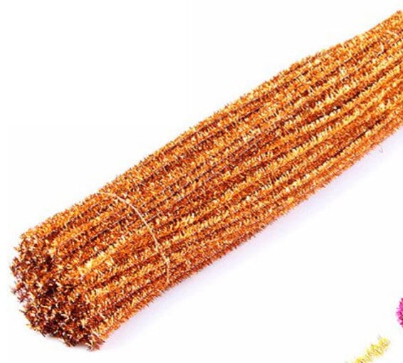 Halloween Wired Pipe Cleaners Metalic Tinsel Orange Sparkle TINSEL STEMS  for Your Shabby Creations -  Norway