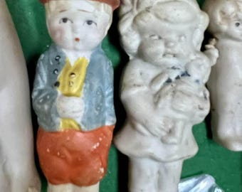 2 Frozen Charlotte doll, dolls bisque boy man girl woman child   creepy  vintage made in Japan bisque collectibles