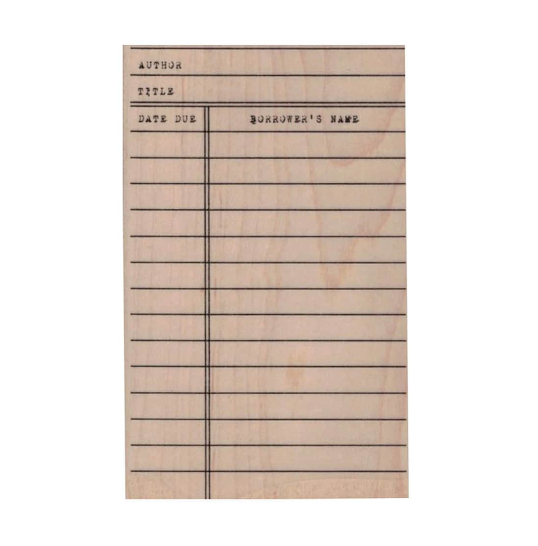Library Return Card RUBBER STAMP, Library Book Card, Large