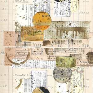 Grungy Vintage Themed Junk Journal Page Edge Ephemera