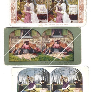 Antique Digital Art Stereoscope Viewer Cards junk journaling scrapbooking