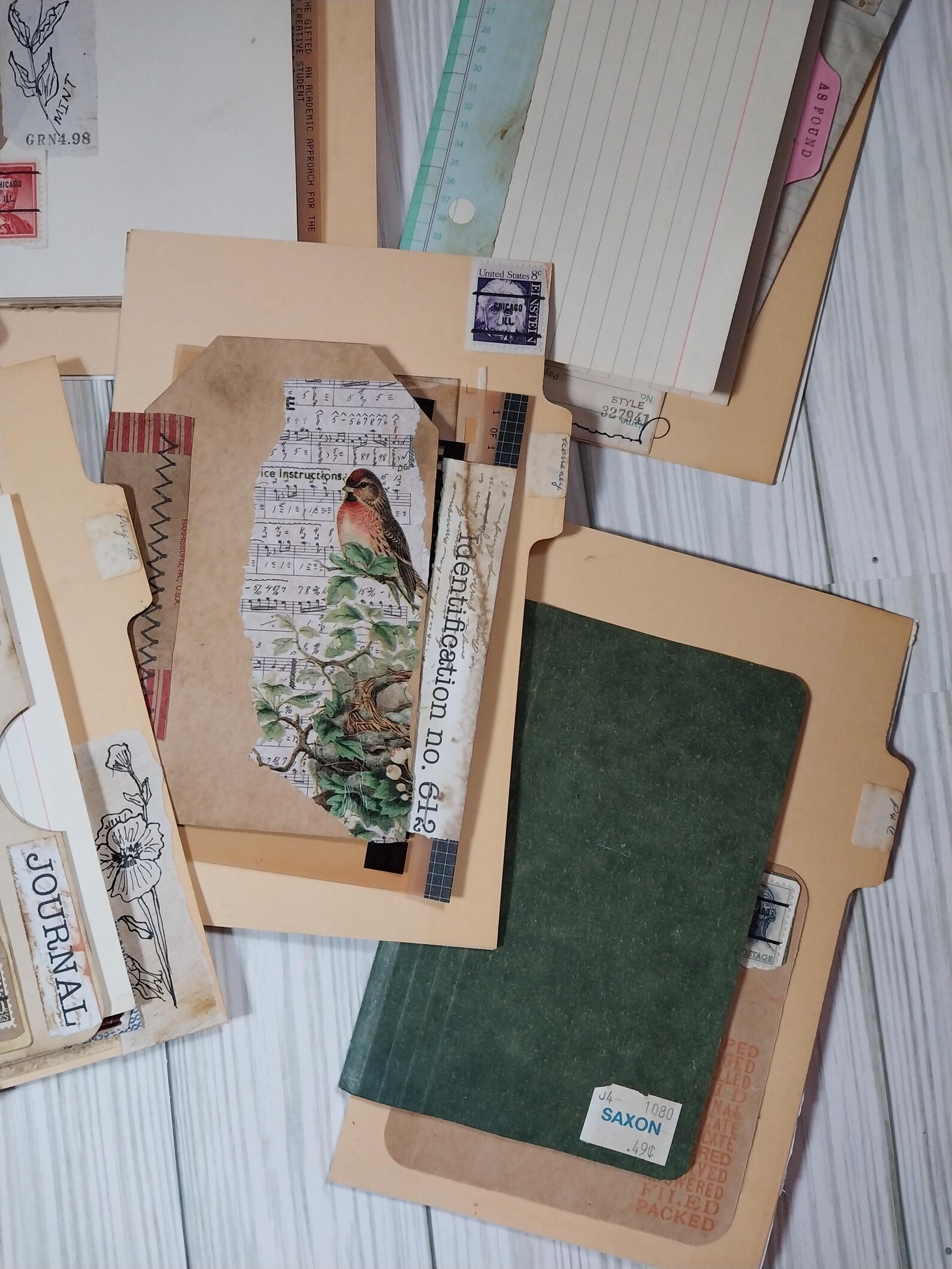 Vintage Folio Pocket Junk Journal File Folder Ephemera - Etsy