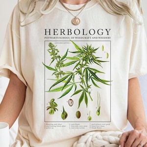 Herbology Comfort Colors® Shirt, Botanical Shirt, Marijuana Shirt, Gift for Cannabis Lover, Plant Lover Gift, Plant Wizard Pottery Shirt