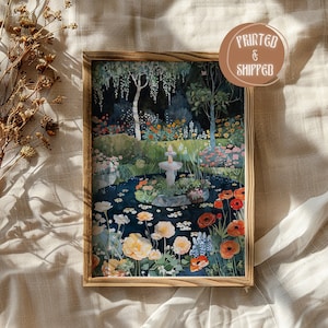 Skurril Matisse Druck | Bunter botanischer Garten Poster | Cottagecore Wand Kunst | Maximalist Wand Kunst | Gouache Malerei | Florale Wandkunst