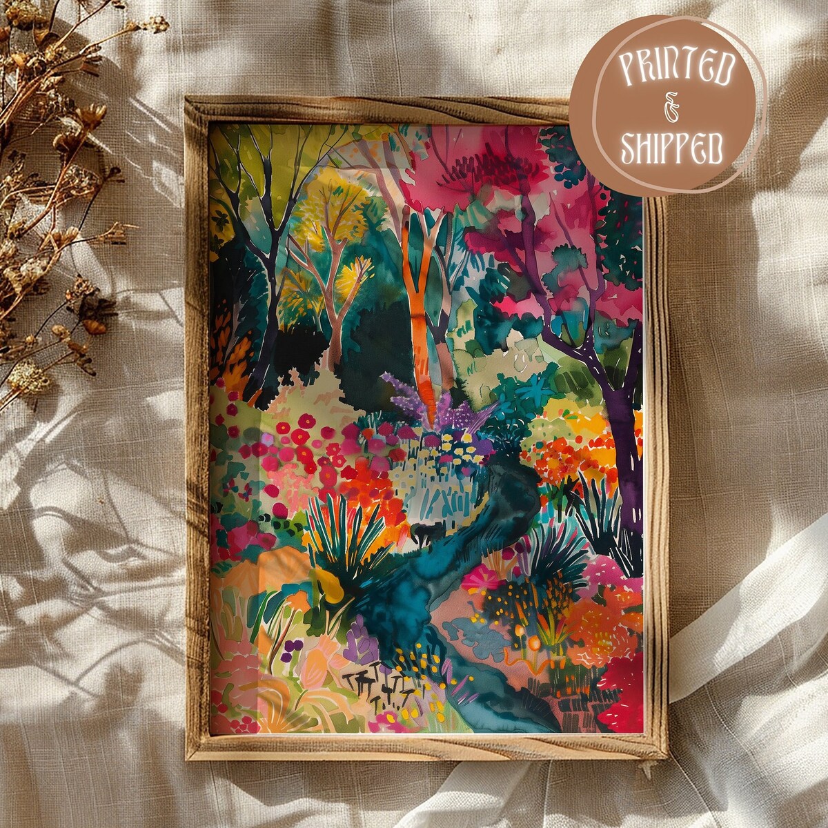 Matisse Print | Cottagecore Wall Art | Colorful Botanical Print | Maximalist Wall Art | Gouache Painting | Floral Wall Art | Boho Art Print - Etsy