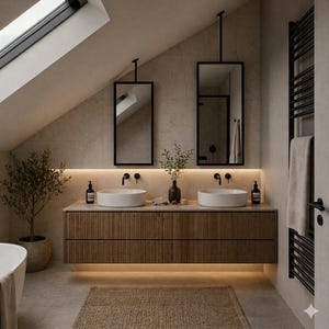 Miroir de salle de bain rectangulaire monté sur un plafond incliné, Miroir d'angle suspendu au plafond, Miroir de courtoisie suspendu, Miroir pour lavabo suspendu